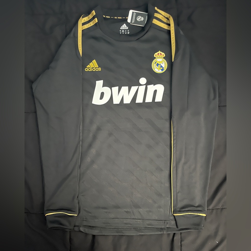Ronaldo #7 Longsleeve Away Black Soccer Jersey Retro 2011/2012 Gold - Picture 2 of 6
